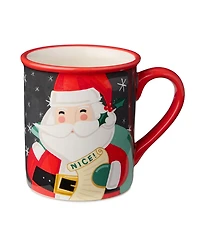 Certified International Christmas Whimsy Santa Mugs, Set of 4