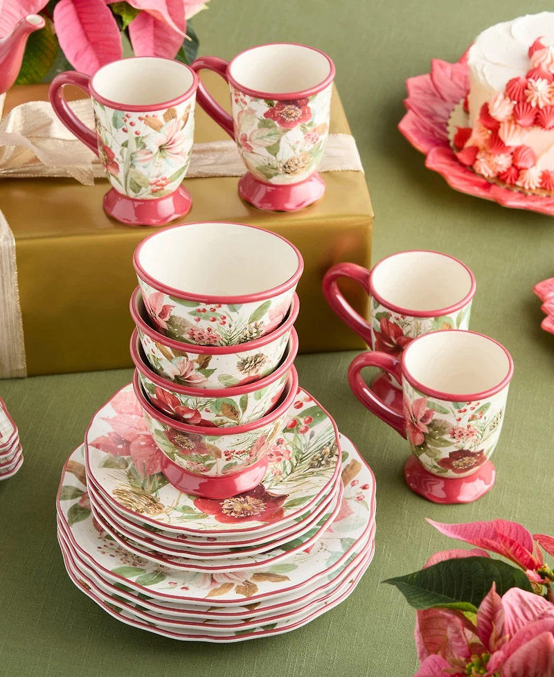 Certified International Winter Blooms 16-Pc. Dinnerware Set, Service for 4