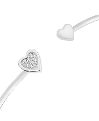 Diamond Heart Cluster Cuff Bangle Bracelet (1/10 ct. t.w.) 10k Gold or White gold, Created for Macy's