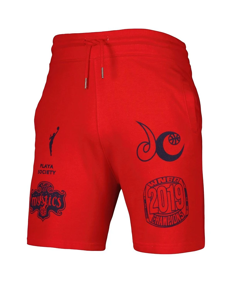 Playa Society Red Washington Mystics Legacy Logo Shorts