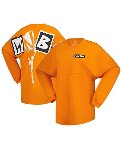 Spirit Jersey Women's Orange Wnba Gear Patches Oversized Long Sleeve T-Shirt