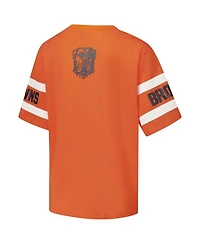 The Wild Collective Women's Orange Cleveland Browns Drop Shoulder T-Shirt