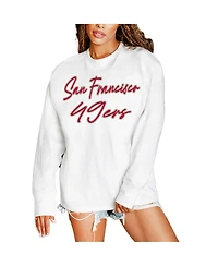 Gameday Couture Women's White San Francisco 49ers Classic Comeback Oversized Long Sleeve T-Shirt