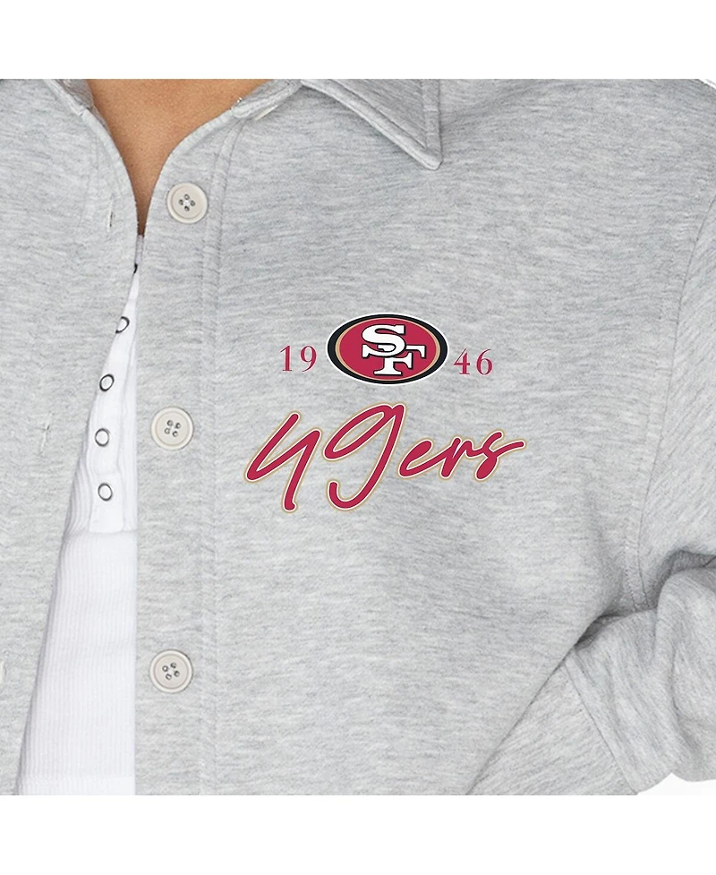 Gameday Couture Women's Ash San Francisco 49ers Full-Button Long Sleeve Overshirt