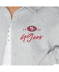 Gameday Couture Women's Ash San Francisco 49ers Full-Button Long Sleeve Overshirt