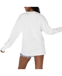 Gameday Couture Women's White San Francisco 49ers Time Out Oversized Long Sleeve T-Shirt