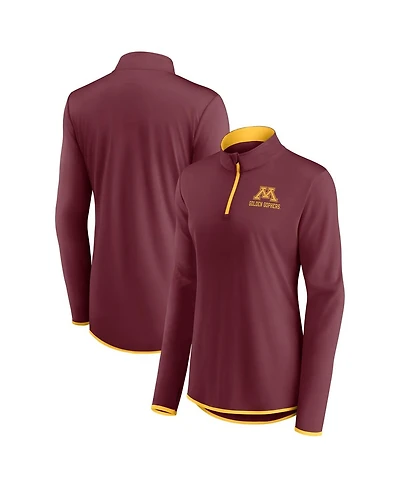 Fanatics Women's Maroon Minnesota Golden Gophers Worth the Drive Quarter-Zip Sweatshirt
