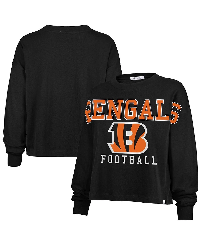 '47 Brand Women's Black Cincinnati Bengals Outreach City Oversized Long Sleeve T-Shirt