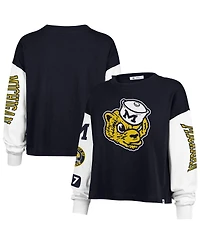 '47 Brand Women's Navy Michigan Wolverines Sydney Long Sleeve T-Shirt