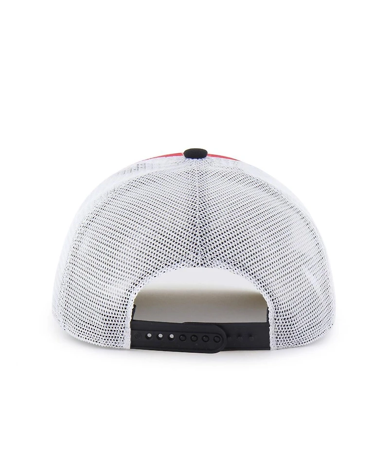 '47 Brand Big Boys and Girls Red/Black Wisconsin Badgers Super Stripe Hitch Adjustable Trucker Hat