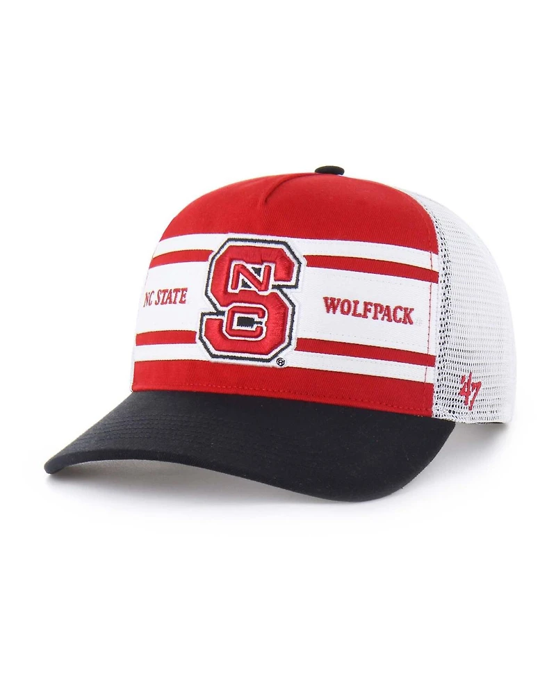 '47 Brand Big Boys and Girls Red/Black Nc State Wolfpack Super Stripe Hitch Adjustable Trucker Hat