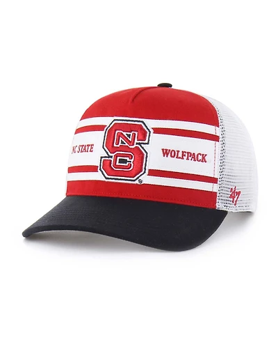 '47 Brand Big Boys and Girls Red/Black Nc State Wolfpack Super Stripe Hitch Adjustable Trucker Hat