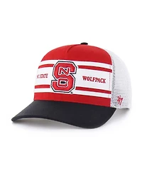 '47 Brand Big Boys and Girls Red/Black Nc State Wolfpack Super Stripe Hitch Adjustable Trucker Hat