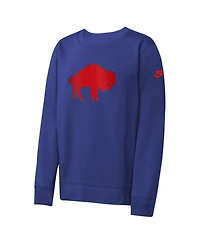 Nike Big Boys and Girls Royal Buffalo Bills Rewind Essential Pullover Crewneck Sweatshirt