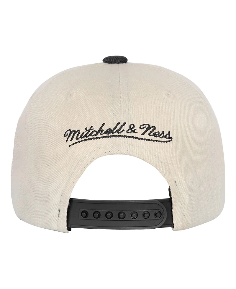 Mitchell & Ness Big Boys and Girls Cream/Black Las Vegas Raiders Across the Board Vintage Snapback Hat