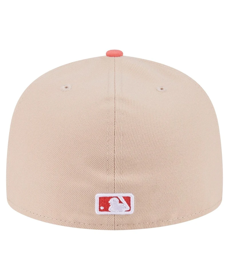 New Era Men's Light Beige/ Boston Red Sox Two-Tone Color Pack A-Frame 59FIFTY Fitted Hat