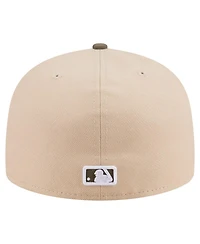 New Era Men's Light Beige/Olive Cincinnati Reds Two-Tone Color Pack A-Frame 59FIFTY Fitted Hat