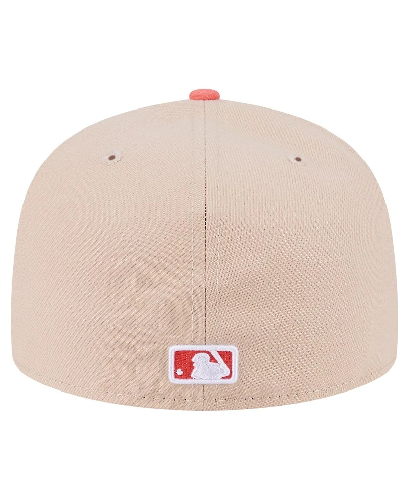 New Era Men's Light Beige/ Los Angeles Dodgers Two-Tone Color Pack A-Frame 59FIFTY Fitted Hat