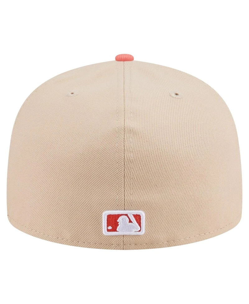 New Era Men's Light Beige/Coral San Diego Padres Two-Tone Color Pack A-Frame 59FIFTY Fitted Hat