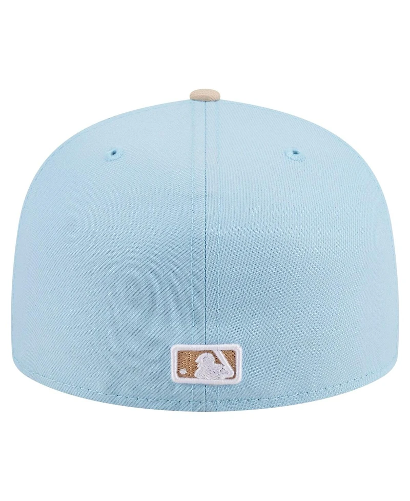 New Era Men's Light Blue/Cream San Francisco Giants Two-Tone Color Pack A-Frame 59FIFTY Fitted Hat