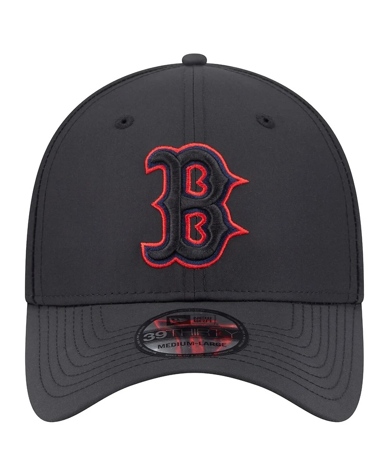 New Era Men's Black Boston Red Sox Night 39THIRTY Flex Hat