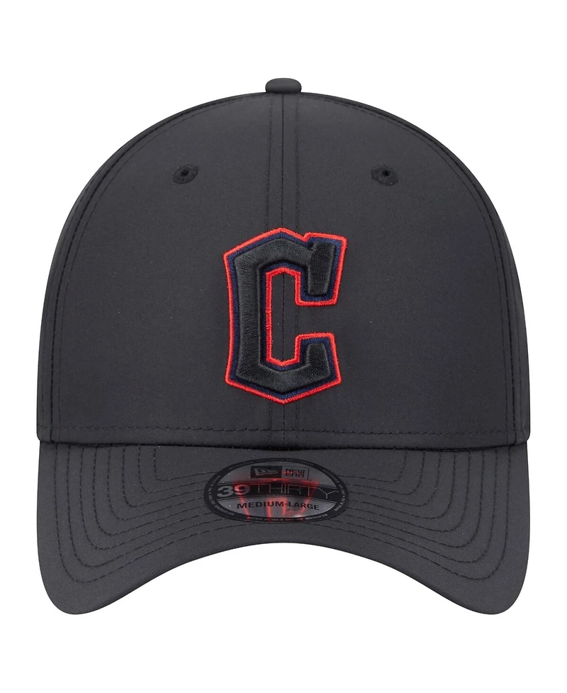 New Era Men's Black Cleveland Guardians Night 39THIRTY Flex Hat