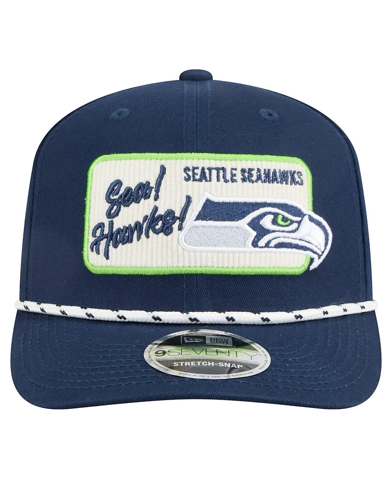 New Era Men's College Navy Seattle Seahawks Chant 9SEVENTY Stretch-Snap Hat