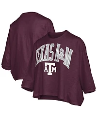Pressbox Women's Maroon Texas A M Aggies Midi Arch Over Logo Oversized T-Shirt