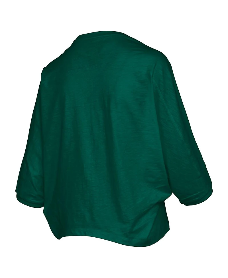 Pressbox Women's Green Miami Hurricanes Midi Arch Over Logo Oversized T-Shirt
