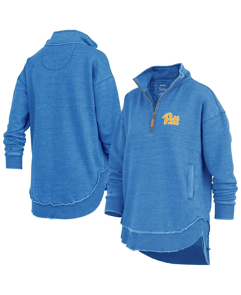 Pressbox Women's Royal Pitt Panthers Northfork Sojourn Poncho Quarter-Zip Sweatshirt