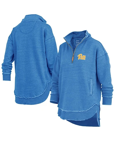 Pressbox Women's Royal Pitt Panthers Northfork Sojourn Poncho Quarter-Zip Sweatshirt