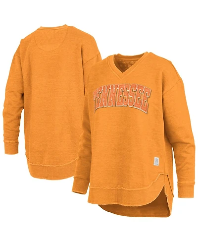 Pressbox Women's Tennessee Orange Volunteers Westin Poncho V-Neck Pullover Sweatshirt