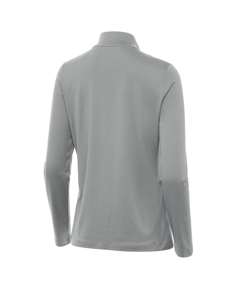 Antigua Women's Gray Ohio State Buckeyes Reprocess Quarter-Zip Sweatshirt