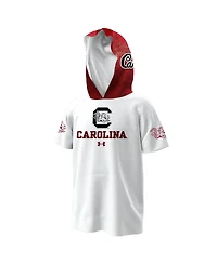 Under Armour Big Boys and Girls White South Carolina Gamecocks Helmet Hoodie T-Shirt