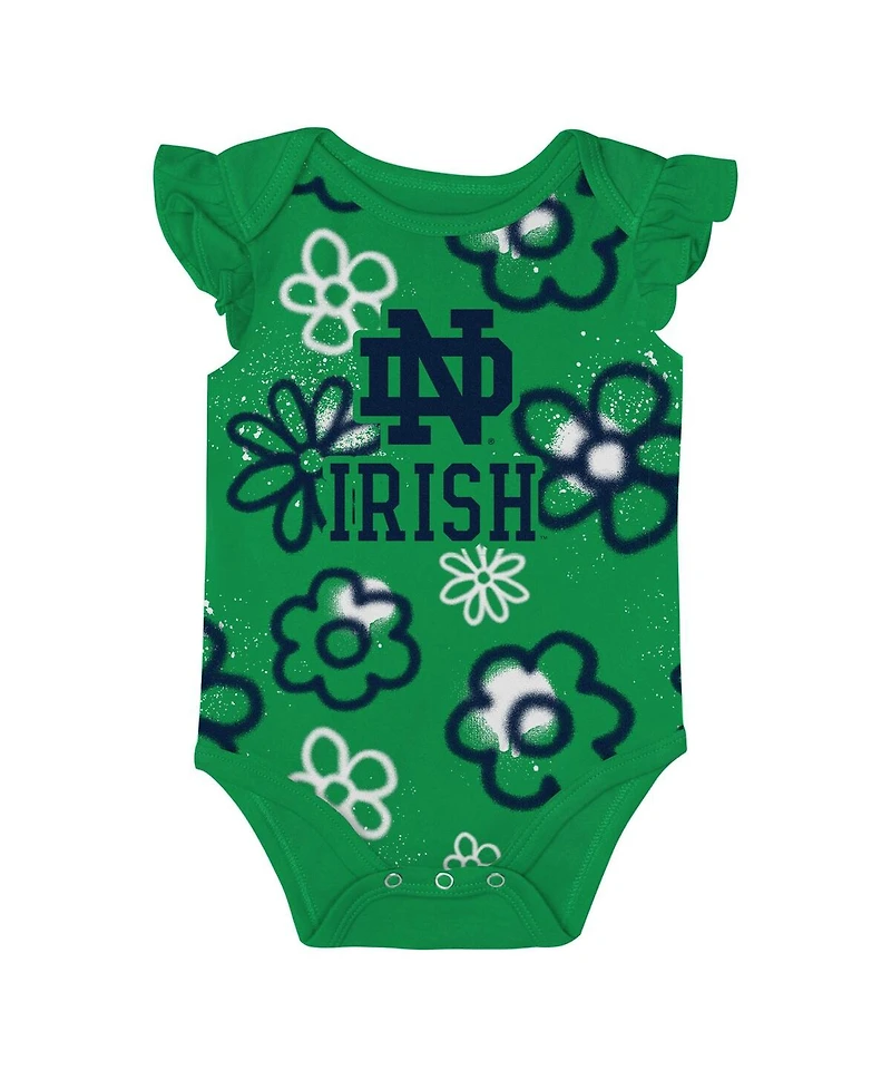 Outerstuff Baby Boys and Girls 2-Piece Navy/Green Notre Dame Fighting Irish Little Sunshine Bodysuit Set