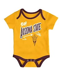 Outerstuff Baby Boys and Girls 3-Pack Arizona State Sun Devils All Day Play Bodysuit Set