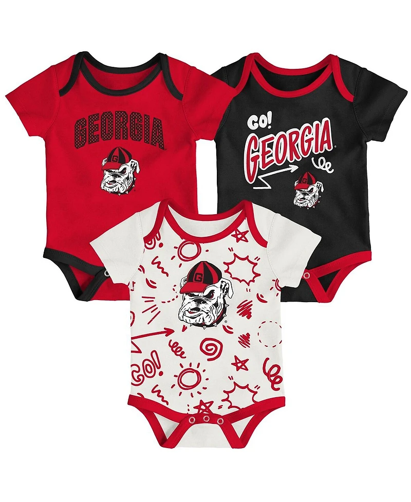 Outerstuff Baby Boys and Girls Outerstuff Georgia Bulldogs All Day Play 3-Piece Bodysuit Set