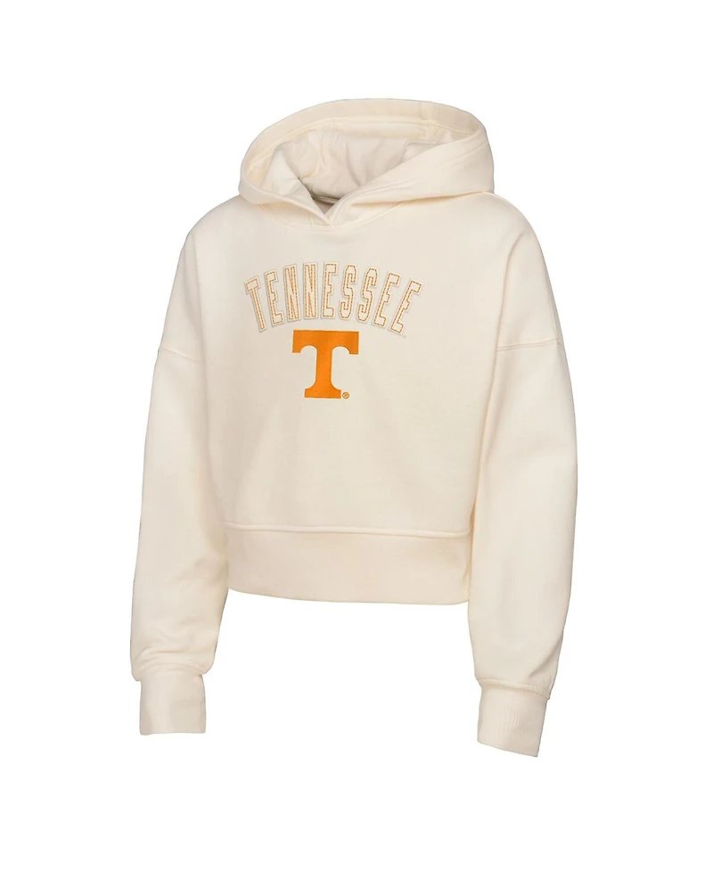 Outerstuff Girl's Big Boys and Girls Cream Tennessee Volunteers Oversized Blitz Cropped Pullover Hoodie