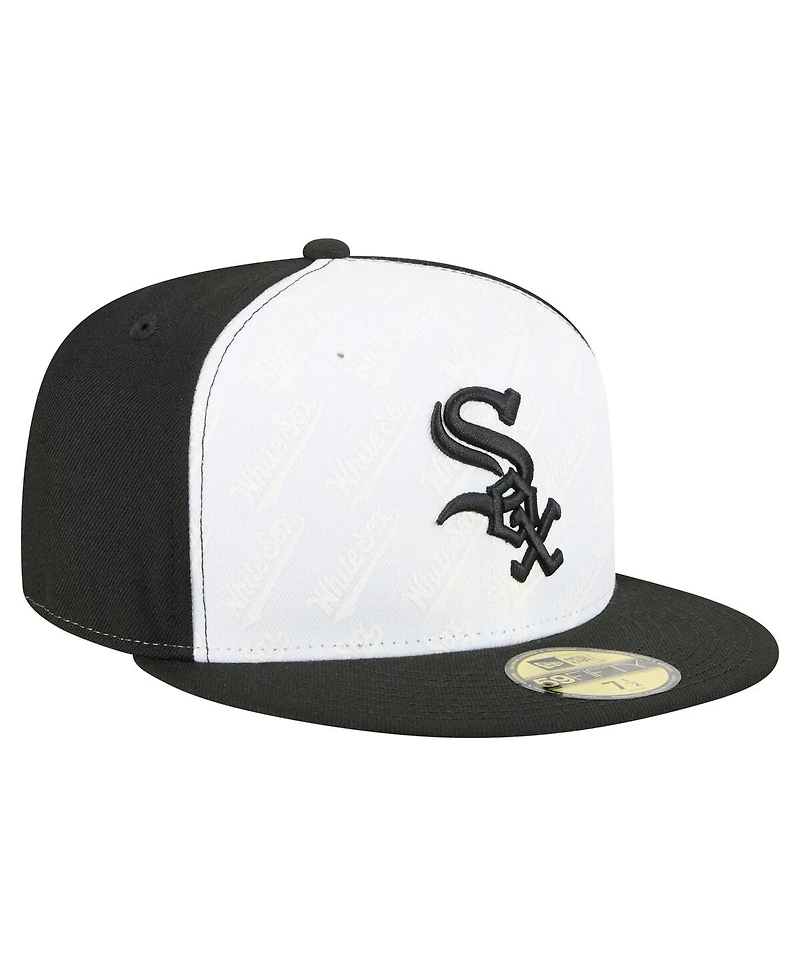 New Era Men's White/Black Chicago White Sox Repeat 59FIFTY Fitted Hat