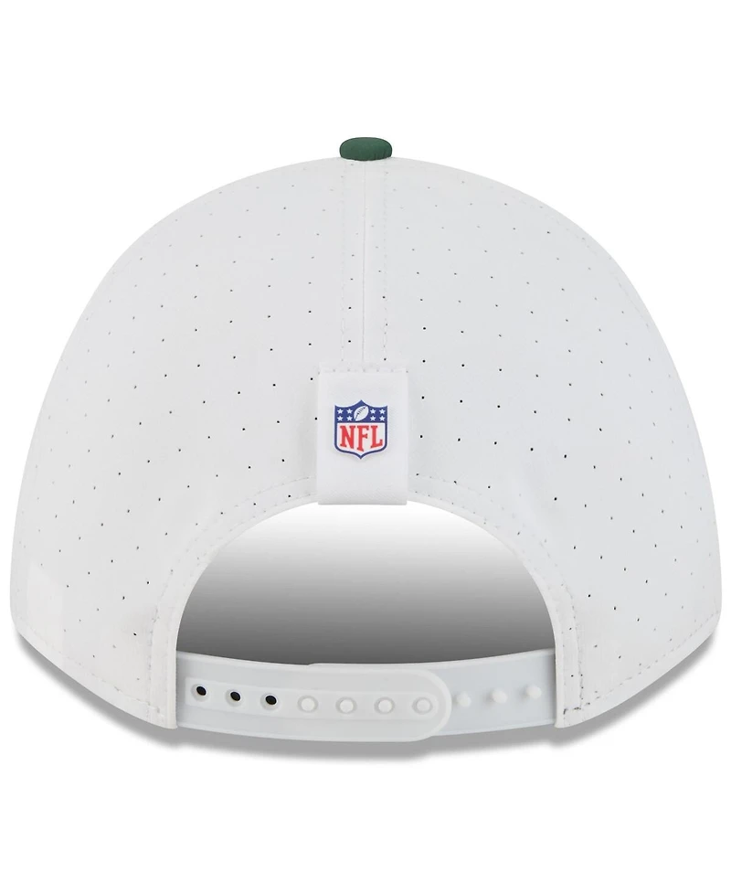 New Era Big Boys and Girls White/Green Green Bay Packers 2025 Nfl Training Camp A-Frame 9FORTY Adjustable Hat