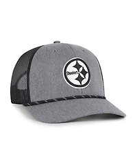 '47 Brand Men's Heather Charcoal Pittsburgh Steelers Carbon Rope Trucker Adjustable Hat