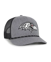 '47 Brand Men's Heather Charcoal Baltimore Ravens Carbon Rope Trucker Adjustable Hat