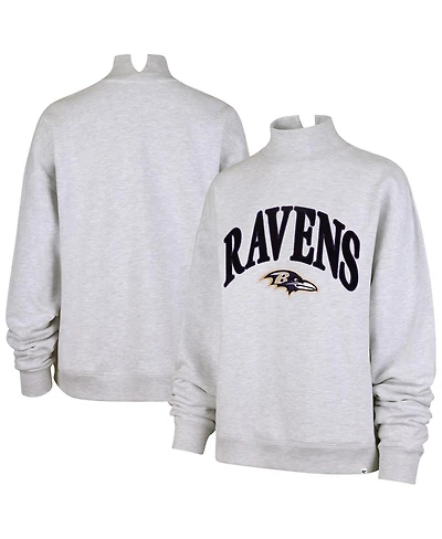 '47 Brand Women's Heather Gray Baltimore Ravens Vantage Mock Neck Pullover Sweatshirt