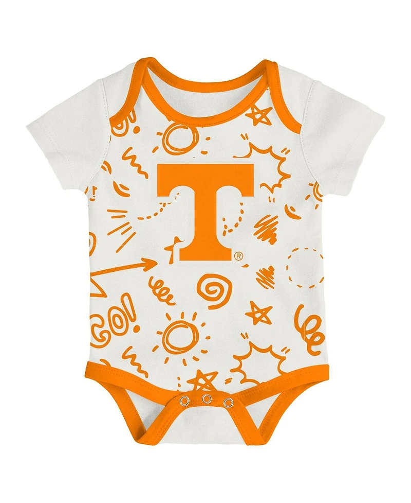 Outerstuff Baby Boys and Girls 3-Pack Tennessee Volunteers All Day Play Bodysuit Set