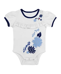Outerstuff Newborn 2-Piece White/Royal Toronto Blue Jays Sweet Catcher 3-Piece Bodysuit, Headband and Skirt Set