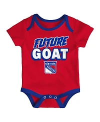 Outerstuff Newborn 3-Pack New York Rangers Loyal Buddies Bodysuit Set