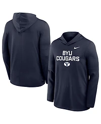 Nike Men's Navy Byu Cougars 2025 Sideline Dri-fit Long Sleeve Hoodie T-Shirt