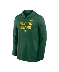 Nike Men's Green Baylor Bears 2025 Sideline Dri-fit Long Sleeve Hoodie T-Shirt