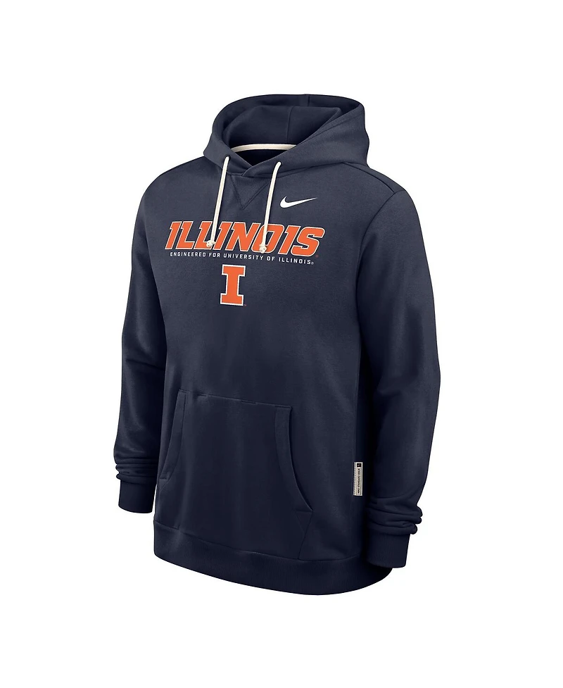 Nike Men's Navy Illinois Fighting Illini 2025 Sideline Performance Pullover Hoodie