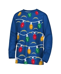 Outerstuff Big Boys and Girls 2-Piece Los Angeles Chargers Garland Holiday Long Sleeve Pajama Set